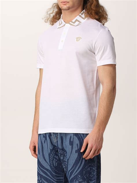 versace collection pique polo shirt|Versace polo shirt price.